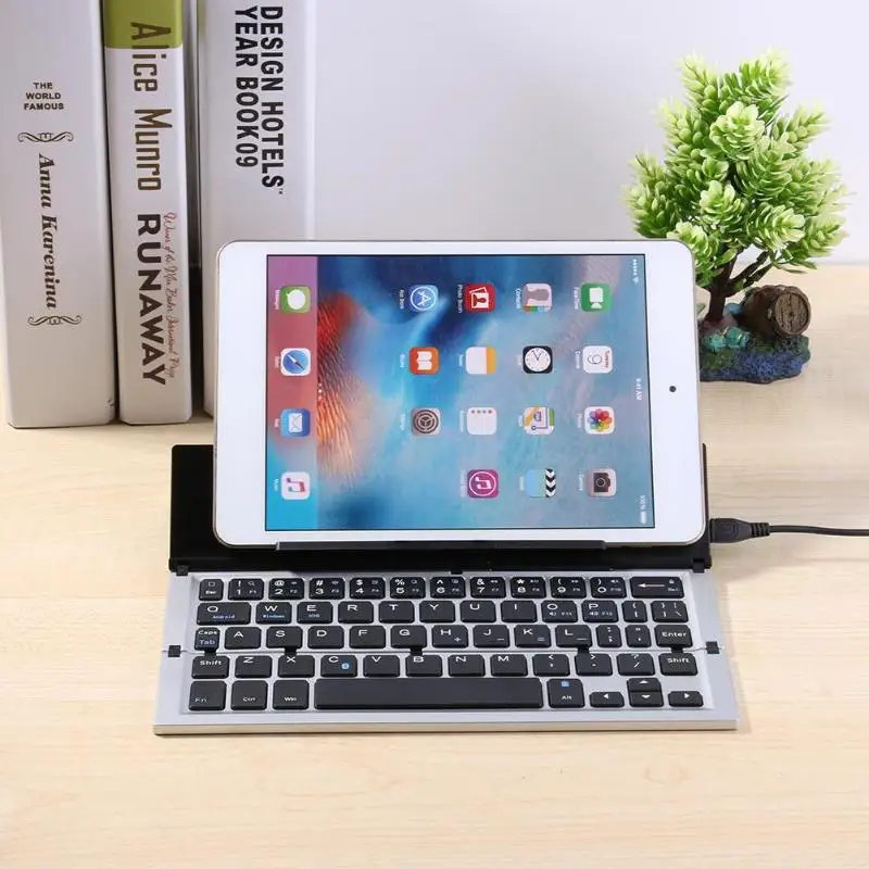 

ALLOYSEED Foldable Portable Bluetooth Wireless Laptop Tablet Mini 58 Keys Keyboard for Office Accessories