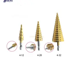 4-12 мм/4-20 мм/4-32 мм ступенчатые сверла конус HSS 4241 сталь большой титановое покрытие Металл сверло Набор инструментов отверстие резак оптовая