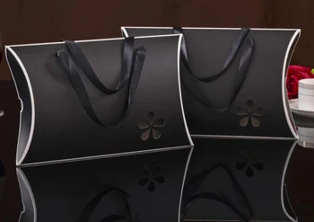 

hollow black Paper Pillow Favor Gift Box Wedding Party Favour Gift cardboard Boxes Accessories Supply Bag Big