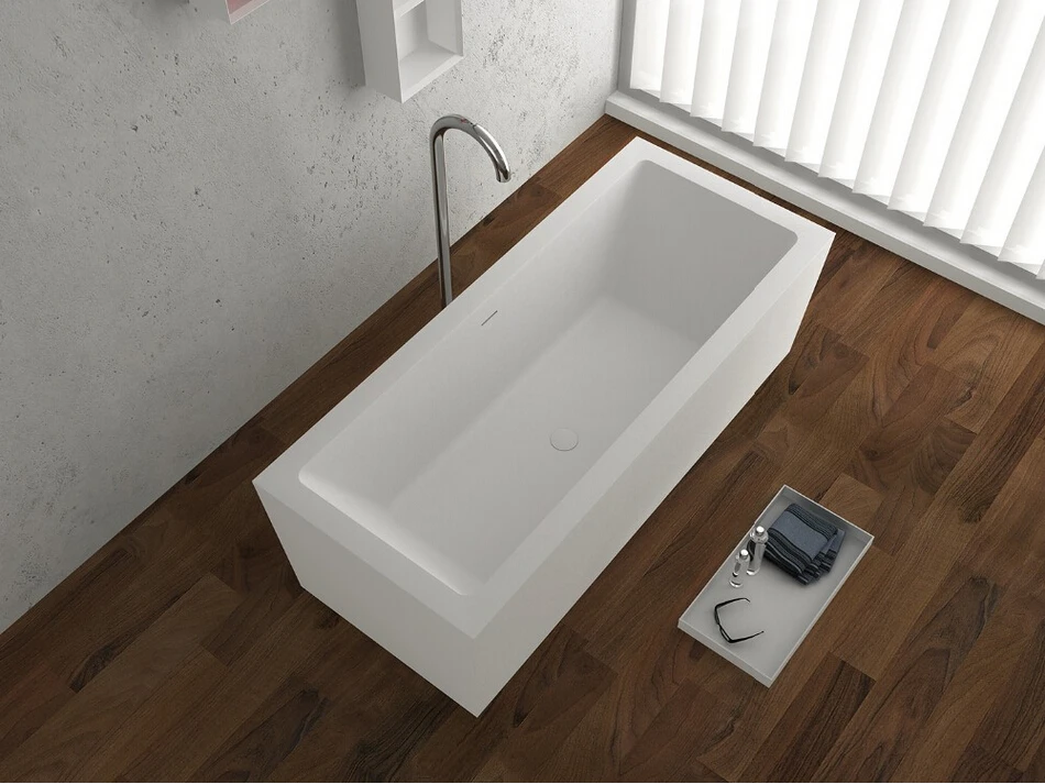 Us 1980 0 1830x800x580mm Solid Surface Stone Cupc Approval Bathtub Rectangular Freestanding Corian Matt White Finishing Tub Rs65120 In Bathtubs