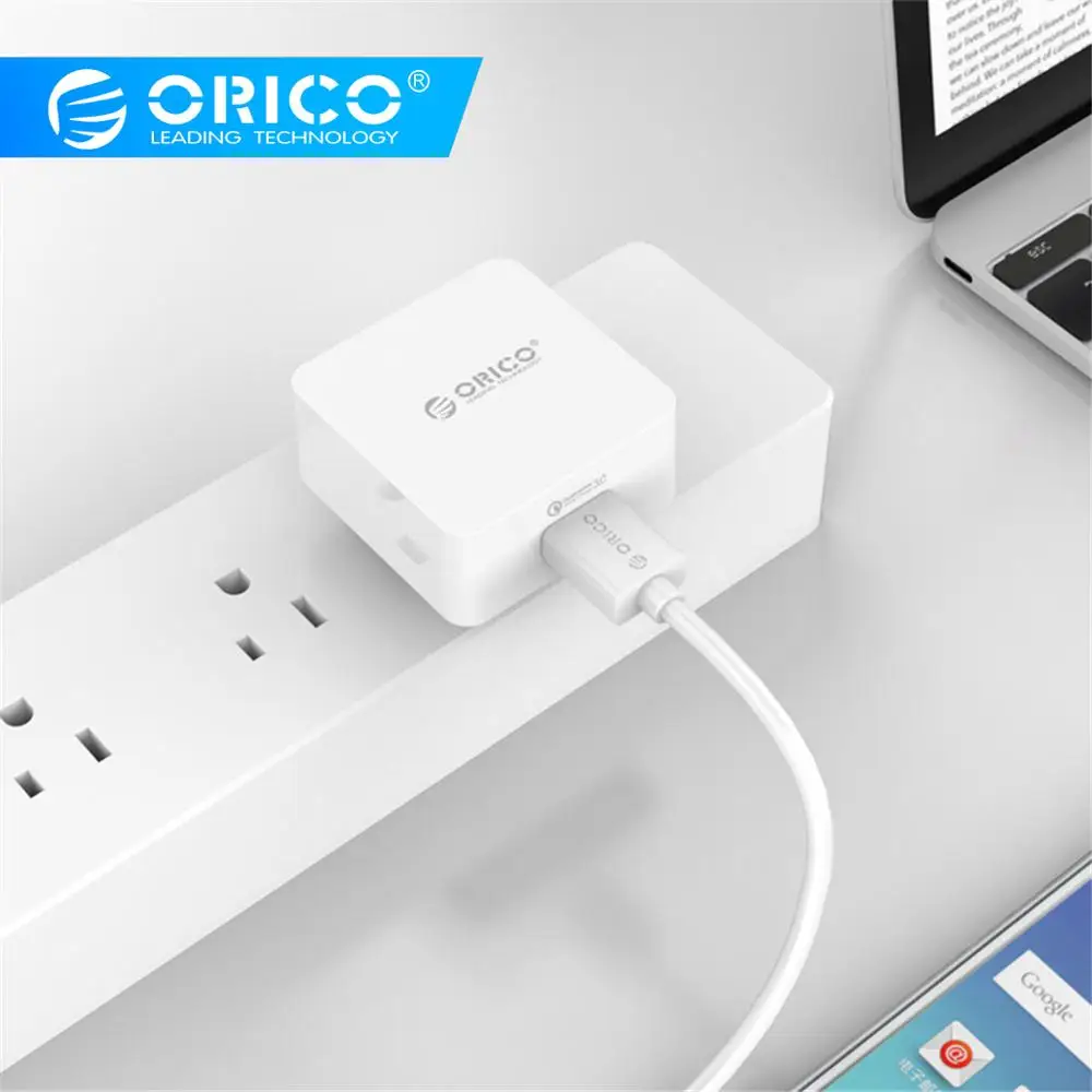 ORICO 1 порт QC3.0 USB умное настенное зарядное устройство со складной вилкой для