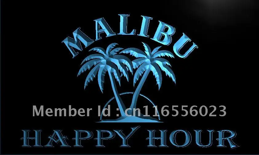 LA643- Malibu Beer Happy Hour Bar LED Neon Light Sign home decor crafts | Дом и сад