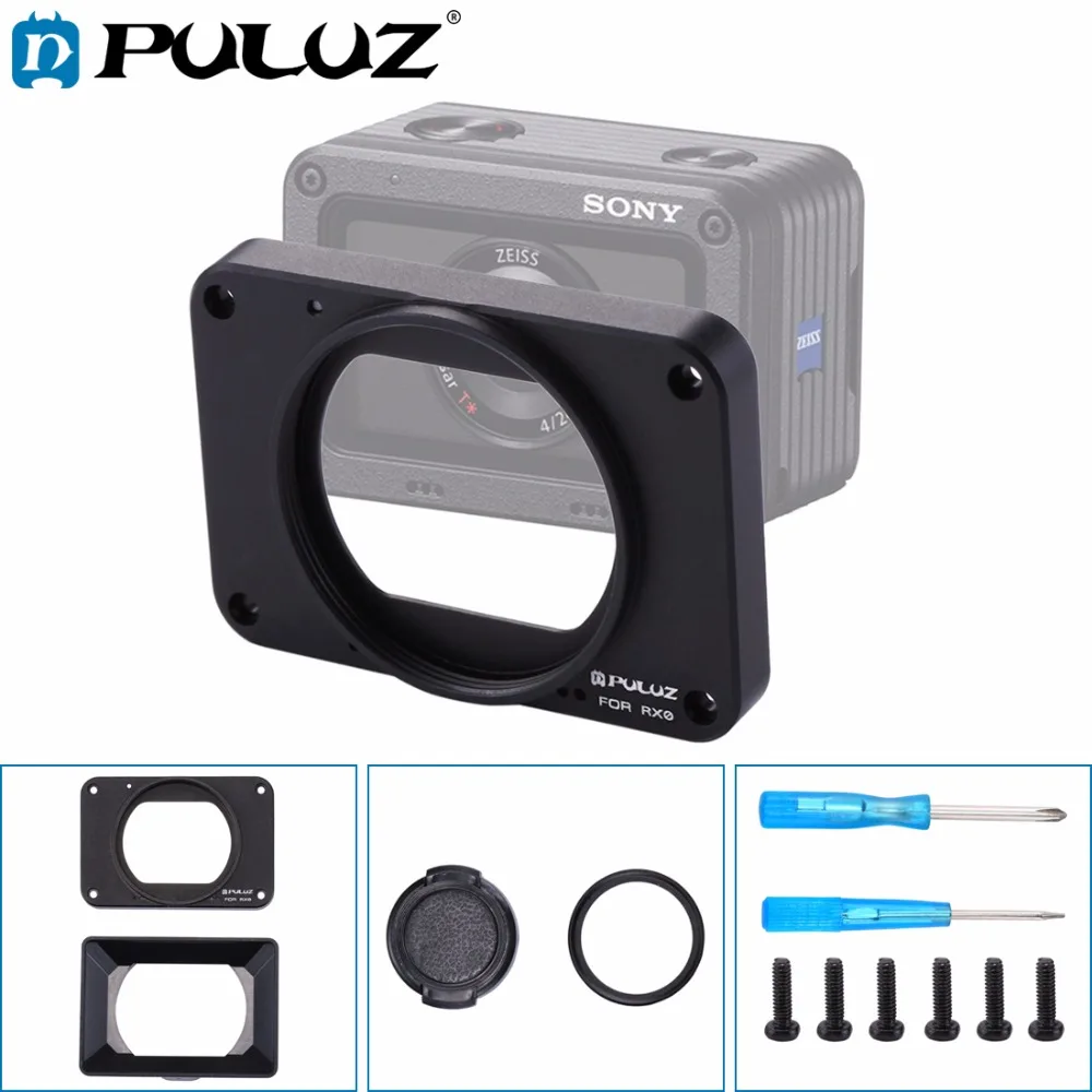 PULUZ for Sony RX0 Aluminum Alloy Front Panel+37mm UV Filter Lens+Lens Sunshade with Screws and Scr For Sony RX0 Accessories PULUZ for Sony RX0 Aluminum Alloy Front Panel+37mm UV Filter Lens+Lens Sunshade with Screws and Scr For Sony RX0 Accessories