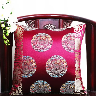 Мульти размер лоскутное жаккардовые подушки кресла местный диван спинки подушки high end шелковой парчи на молнии поясничной подушки - Цвет: burgundy