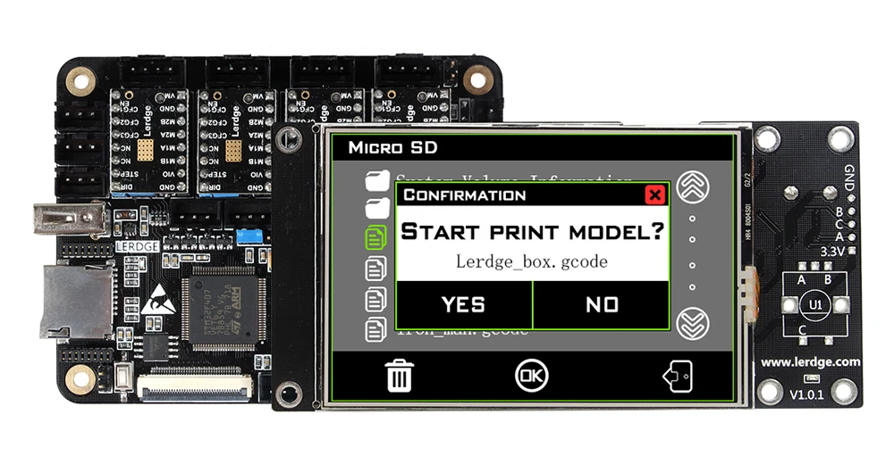 LERDGE-X плата управления 3d-принтером для Reprap, материнская плата 3d принтера с ARM 32 бит, материнская плата управления с 3," сенсорным экраном