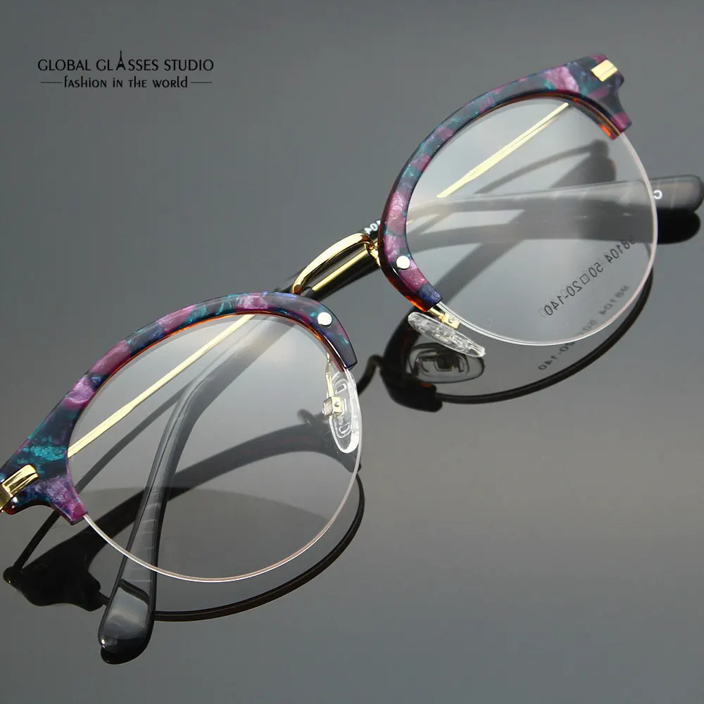 

Free Shipping Eyeglass Frames Vintage Women Designer Eyewear Frame Optical Eye Glasses Frame can match phototropic lenses 98104