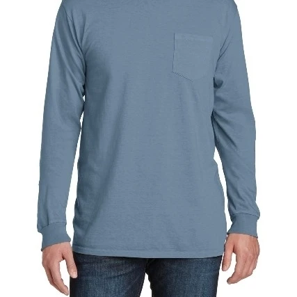 Port & Co PC099LSP Pigment-Dyed Long Sleeve Pocket Tee Denim Blue - 4XL (1)