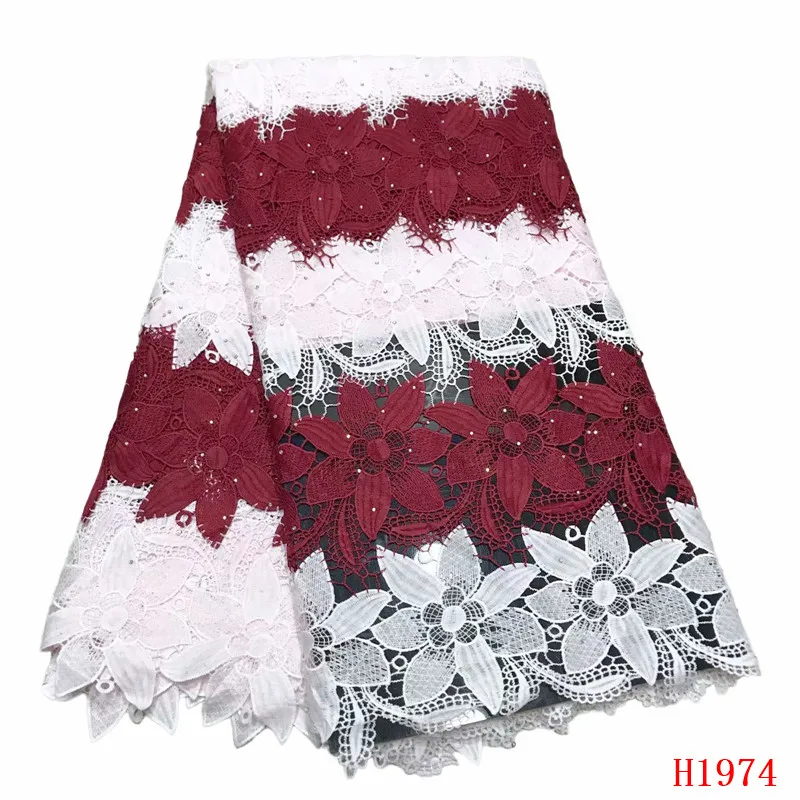 

Cord Lace Fabric 2019 high quality Nigerian lace Embroider French Feather Tulle Lace Fabric For Wedding HJ1974-1