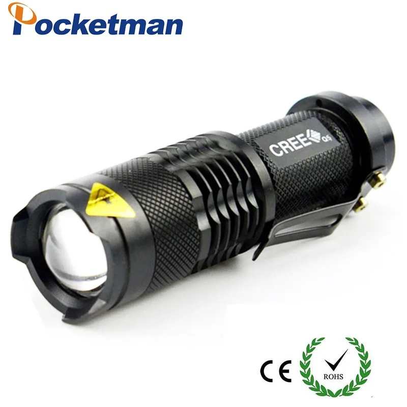 

Mini Led Flashlight Q5 2000LM Waterproof Lanterna ZOOMABLE LED Flashlight Torch black Light Fit For AA Or 14500 Battery