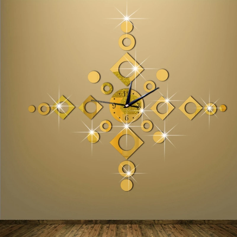 Creative Fashion 3D Mirror Surface Sticker DIY Wall Clock Home Decor