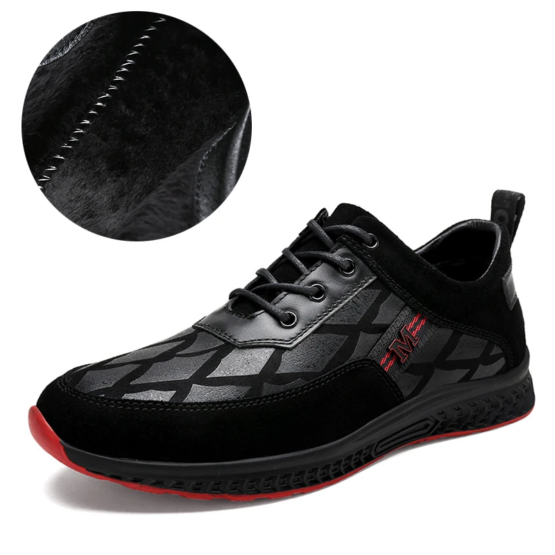 

Good Quality Youth Casual Men Footwear With Fur Brand Men Shoes Genuine Leather Fashion Casual Shoe Designer Wearable Sneakers