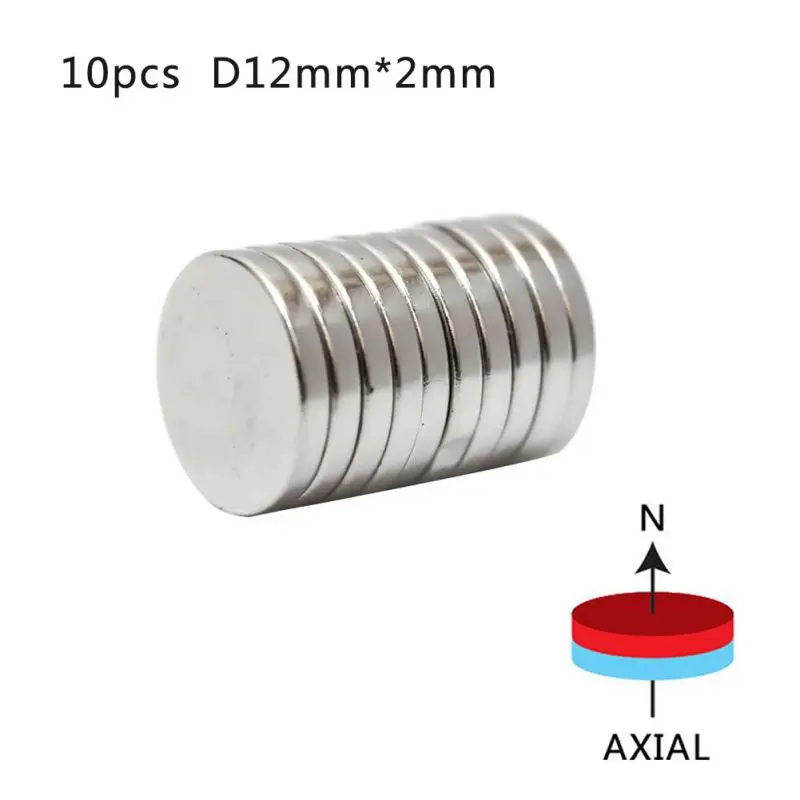 10 шт. N52 супер сильный диск редкоземельный магнит, неодимовые магниты 12 мм x 2 мм