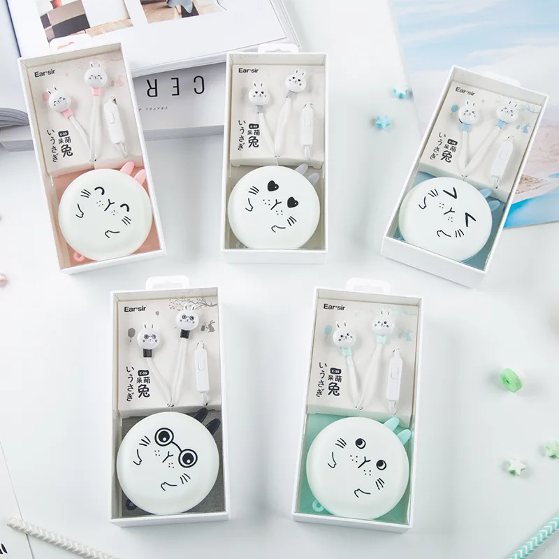 CHICLITS High Quality Lovely Cartoon Rabbit Earphones Stereo Music Universal Earplugs For OPPO VIVO Mp3 Player fone de ouvido |