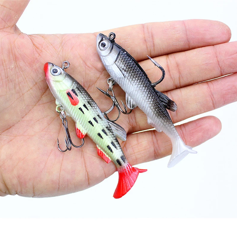 

Fishing Lure Bait Single Hook Three Anchor Hook Soft Lures Fishing Bait Lure Sea Bass Carp Fishing Lead Spoon Lure Tackle 14g