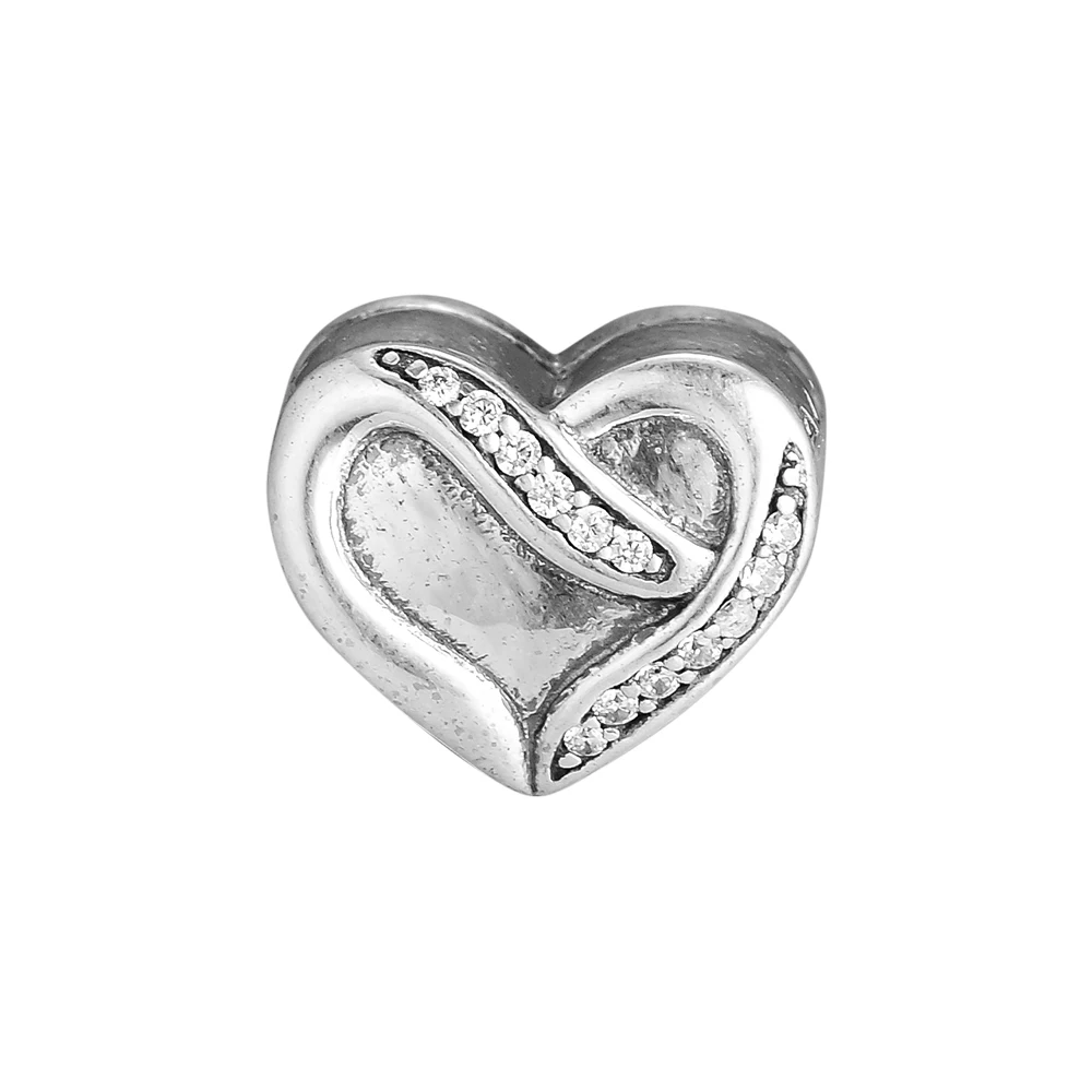 

CKK Beads 925 Sterling Silver Ribbon of Love Charms for Women DIY Fits Bracelet Necklace Beads for Jewelry Making