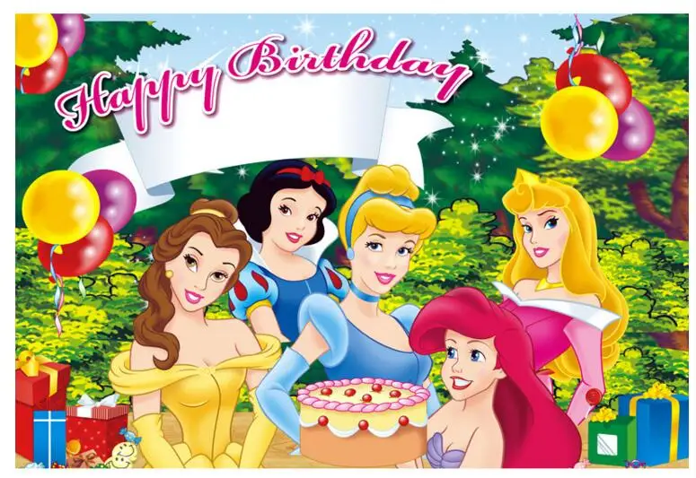 Pretty Disney Princess Birthday Poster Or Holiday Wall Paper For Party Wedding Thanksgiving Suppliers Girls Favorite Home Deco Princess Birthday Party Accessories Princess Paper Platespaper Blank Aliexpress