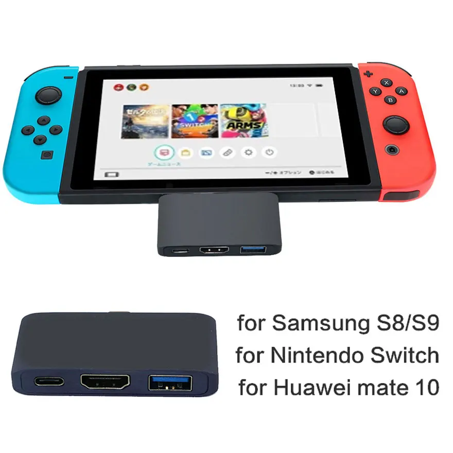 

3 in1 Type C USB 3.0 to HDMI Adapter Converter Support Dex Mode for Nintend Switch for Samsung S8/S9 for Huaewei HUB USB Adapter