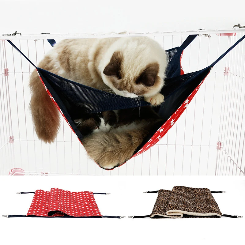 

JORMEL Winter Short Plush Washable Pet Bed Mat Cat 2 Story Level Cat Hammock Cage Hanging Bedding Soft Mat for Cats