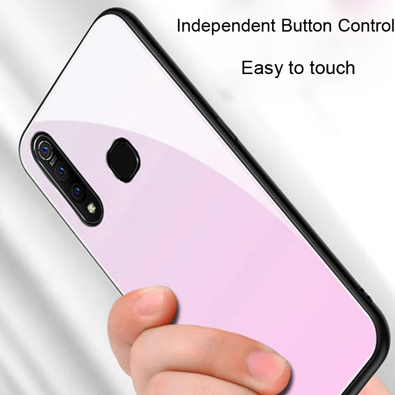Закаленное стекло крышка для VIVO Z5X z5x градиентный цвет задняя крышка для VIVO Z5 X Мягкие силиконовые чехлы для телефонов VIVOZ5X Funda
