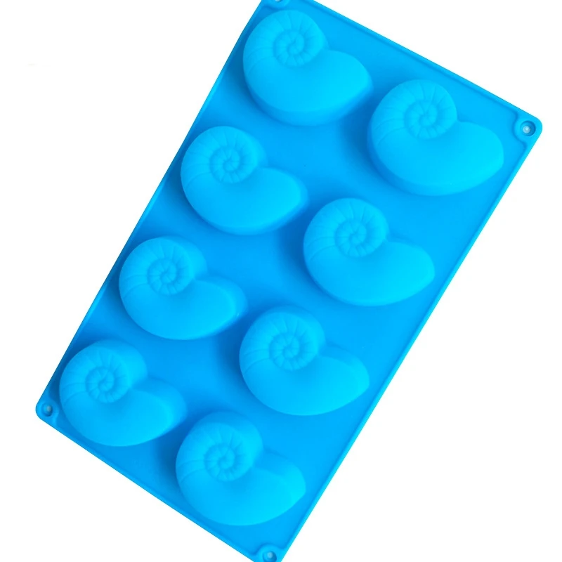 

New Creative Shell Silicone Mold 8 Snail Conch Shape DIY Silicone Cake Decoration Soap Mold Food Grade Silicone Baking Tool QY44