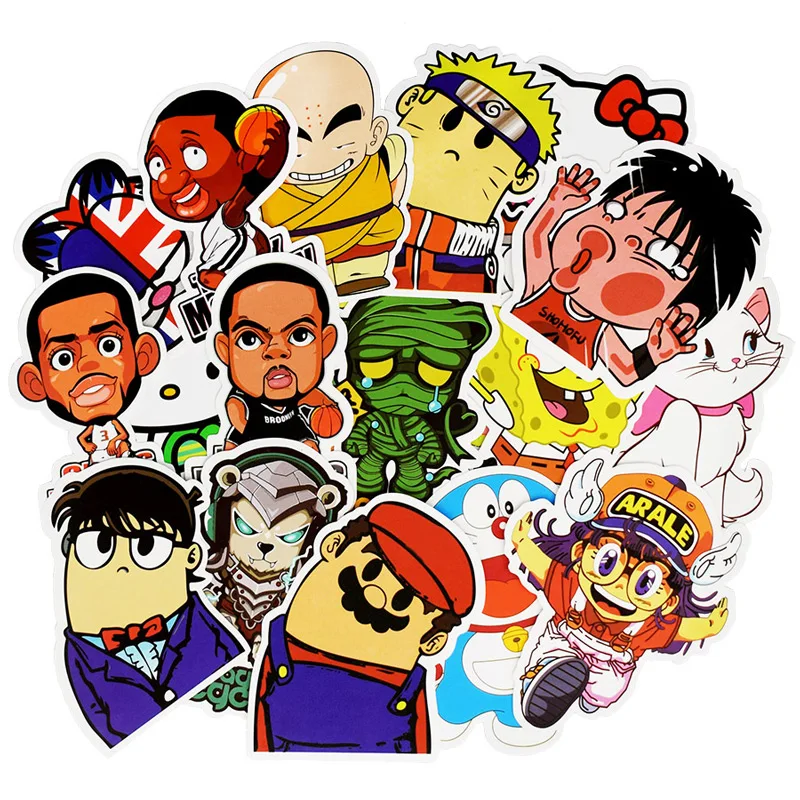 

50Pcs Anime Cartoon Stickers For Suitcase Skateboard Laptop Cell Phone Motorcycle Bicycle Car Accessories Waterproof Stickers