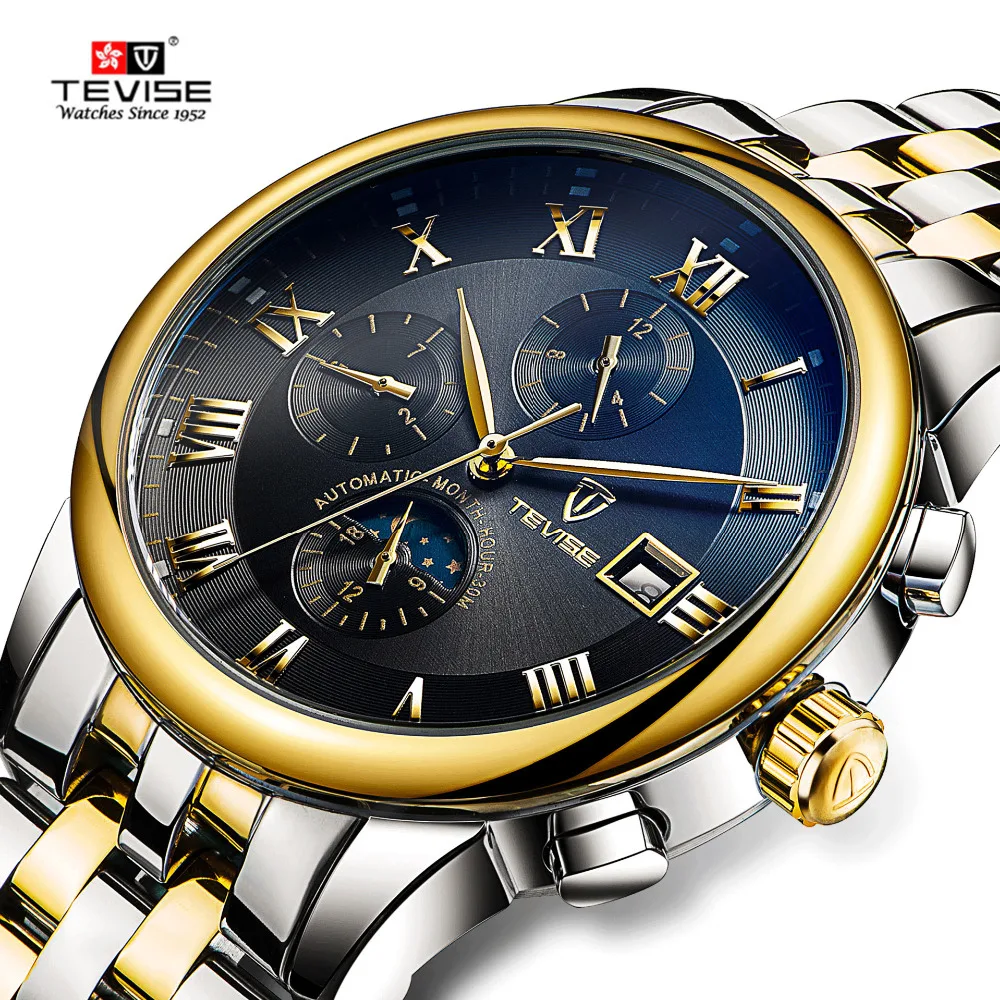 

TEVISE Mens Watches Automatic Mechanical Watch Waterproof Fashion Sport Watch Men parnis relogio Wristwatches pilot Clock