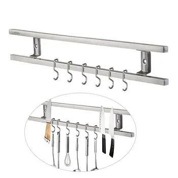 

OUNONA Wall-mounted Magnetic Knife Holder Double Bar Knife Rack for Knives Utensils and Kitchen Sets Accessoreis