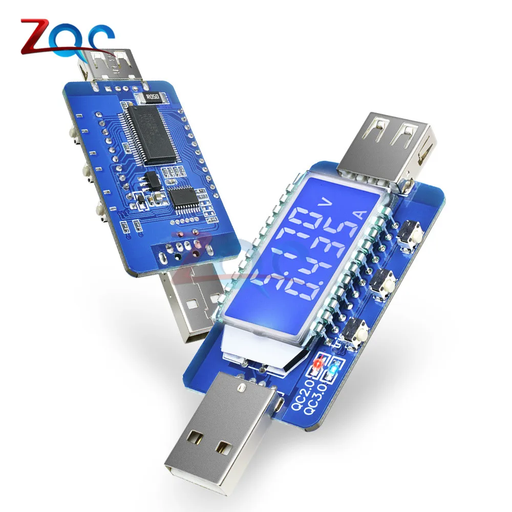 QC2.0 QC3.0 4 V-28 V Электрический афера Мощность триггер ЖК-дисплей цифровой USB тестер с ЖК-экраном звуковой сигнал тревоги Напряжение измеритель тока тестер Вольтметр Амперметр
