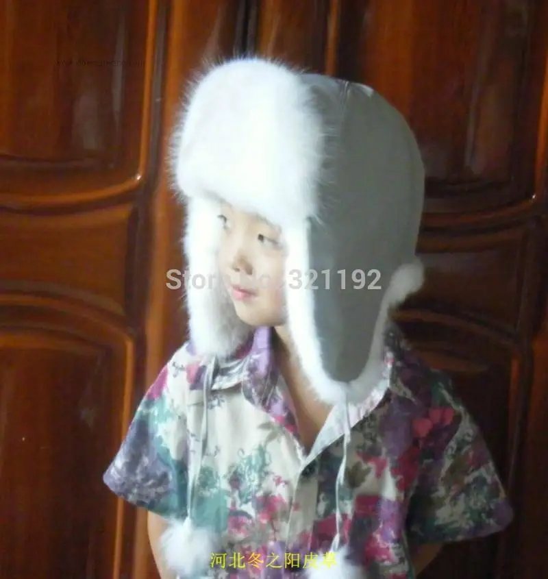 Зимние Утепленные шапки размера плюс из лисьего меха для мальчиков и девочек, меховые шапки с защитой от ушей