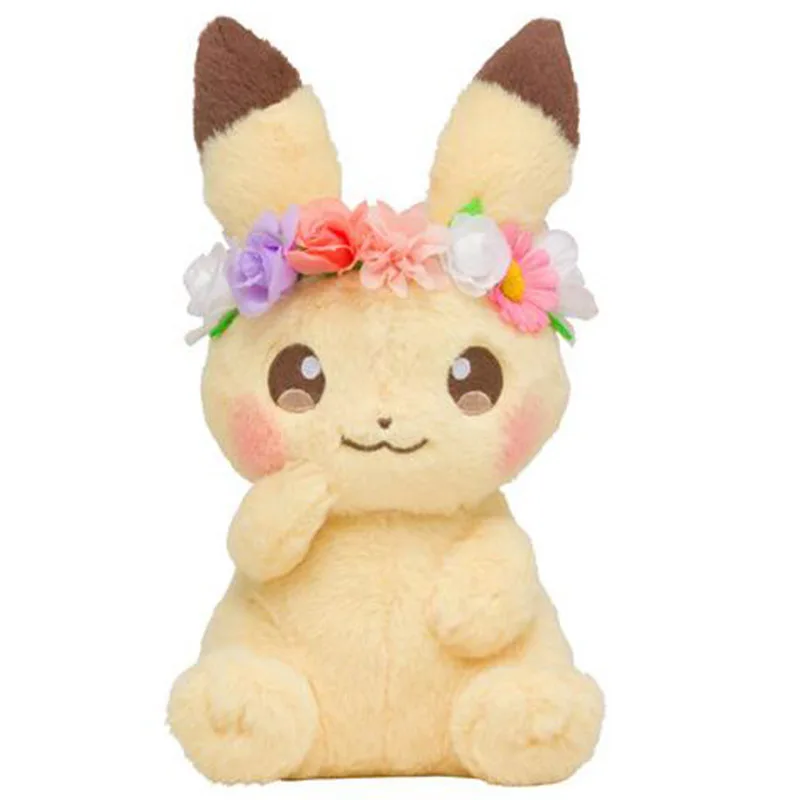 Японский мультфильм аниме kawaii piqiu Пикачу и Eevee с цветком головное кольцо Ver.