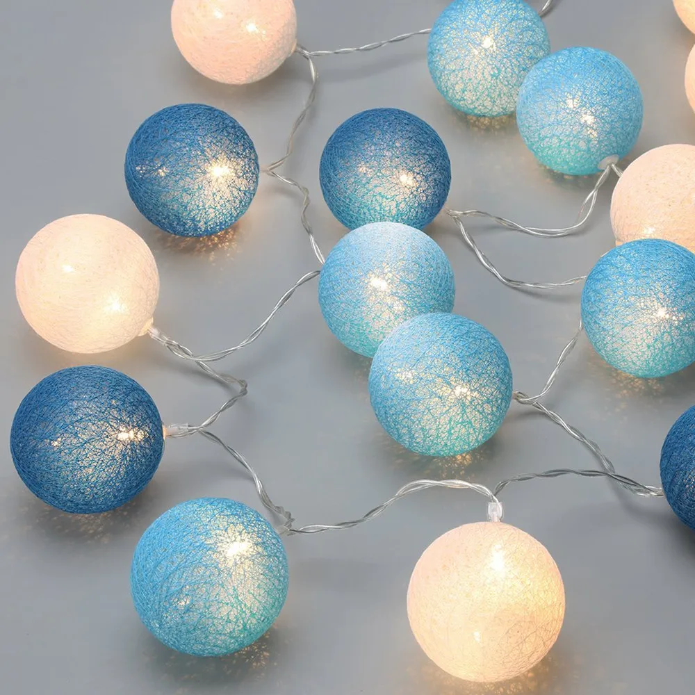 

ZPAA 6cm Cotton Ball Led String Lights 3m/6m Fairy Christmas String Light Lamp Home Wedding Party Decoration Patio Light Plug-in