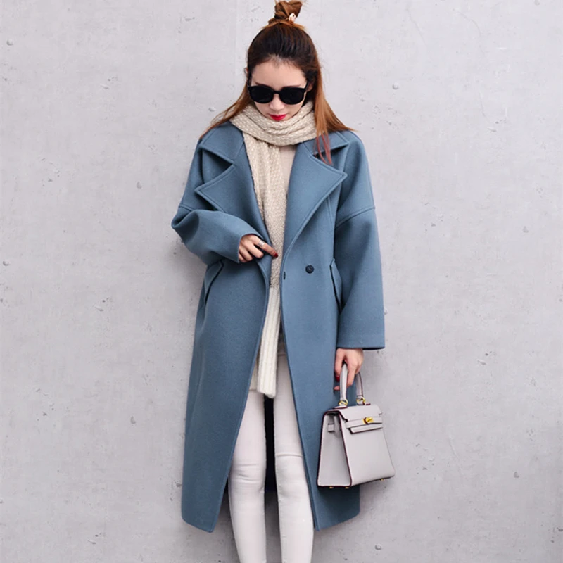 Women Wool Coat Winter Coats Women Blend Coat Blue Pink Long Oversized With Quilting Winter Warm Trench J16DD0429 Women Wool Coat Winter Coats Women Blend Coat Blue Pink Long Oversized With Quilting Winter Warm Trench J16DD0429