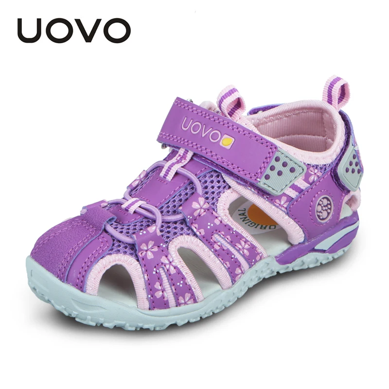 uovo детские туфли для девочек туфли сандалии летние сандалии с закрытым носком для детские пляжные сандалии