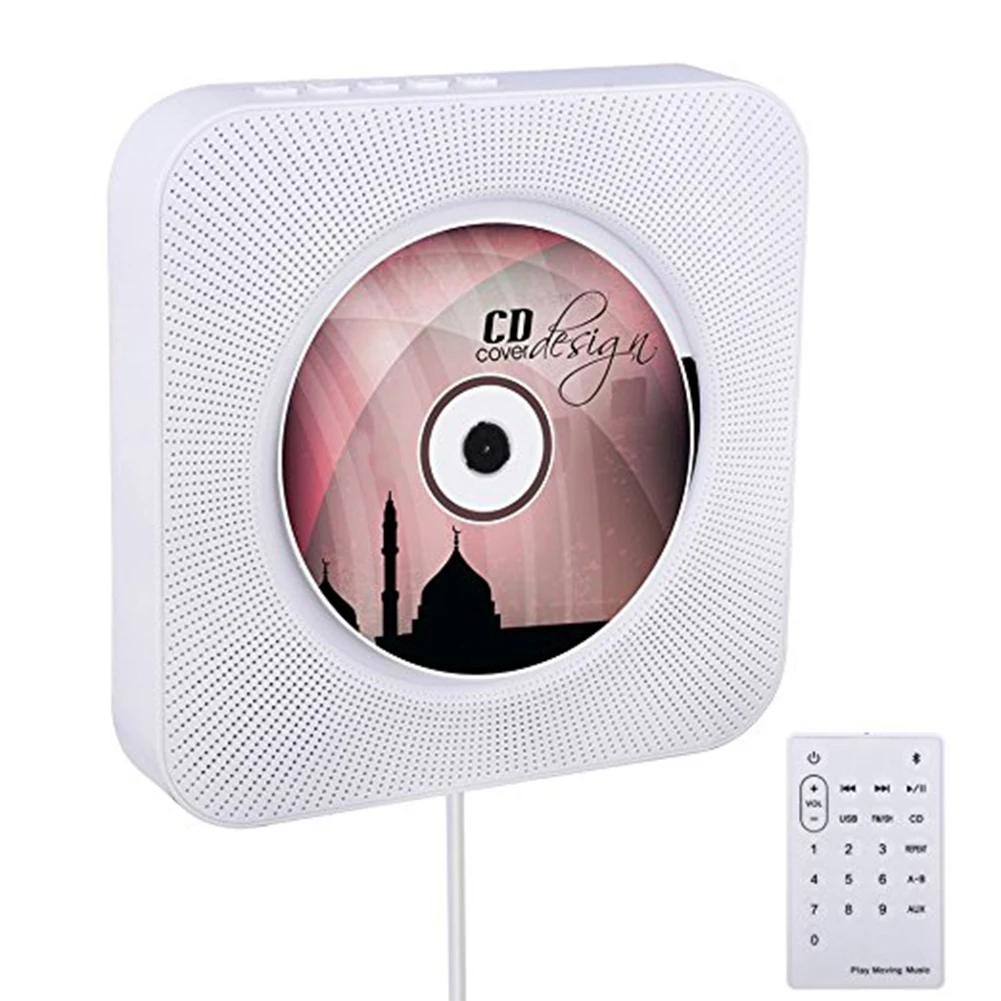 Примечание) 4 цвета США/ЕС/Великобритания plug портативный CD-плеер настенный Bluetooth пульт дистанционного управления FM радио HiFi динамик с USB 3,5 мм