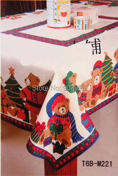

Free shipping-Christmas Bear linen cloth tablecloth Continental