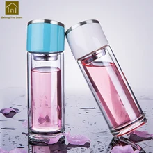 Безопасный Прочный креативный чай двухслойная стеклянная чашка для питья прозрачное стекло es Крышка для чашек бутеиля стеклянная посуда Бутылка продукт WKE114