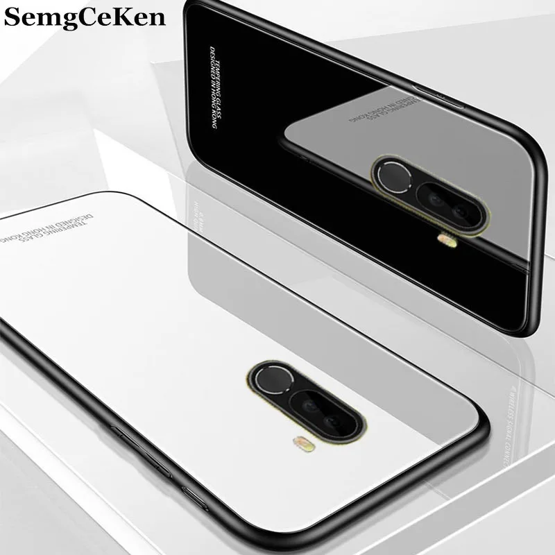 SemgCeKen роскошный оригинальный стеклянный зеркальный чехол для xiaomi mi pocophone F1 poco F 1