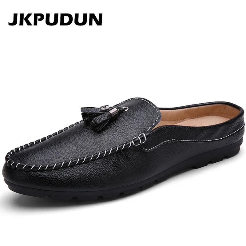 Jkpudun Italian Mens Tassel Loafers Half Shoes Casual Summer Fashion ...