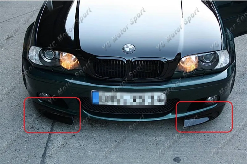 YCBM46047L 1998-2005 BMW E46 M-Tech II Front Bumper CSL Style Canard (4)