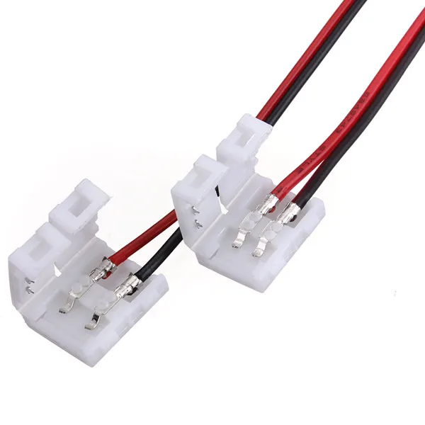 

10PCS Wire with 8mm 2 Pin Accessories Adapter at 1 end for 3528 5050 SMD Single Color LED Strip Light Solderless