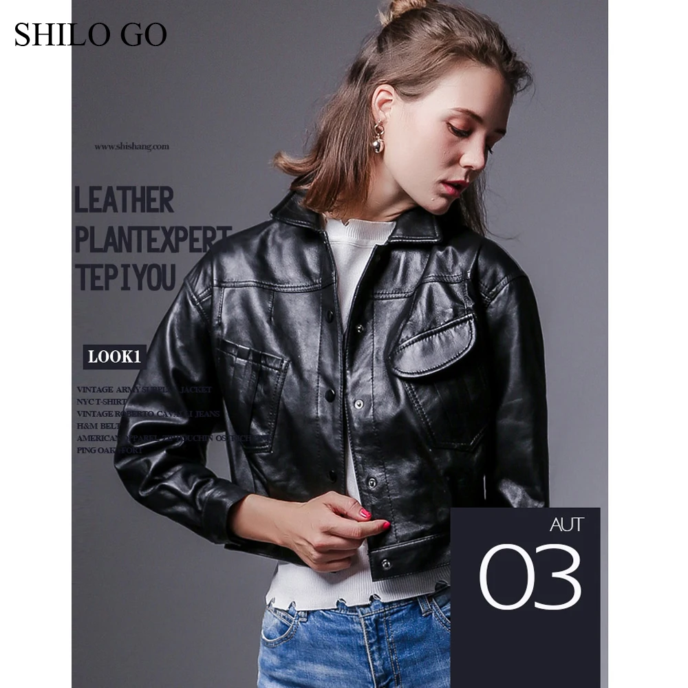 Bouton Poche Automne Véritable Cuir En Avant Shilo Veste Manteau Lâche Peau De Mouton Aller Boyfriend Laple Mode Femmes qg6xXSxTwv