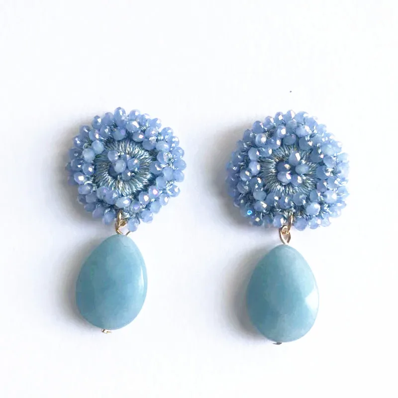 

Bohe fashion droplets earrings for women handmade flower-shaped statement Baroque jewelry to add feminine charm Christmas gifts