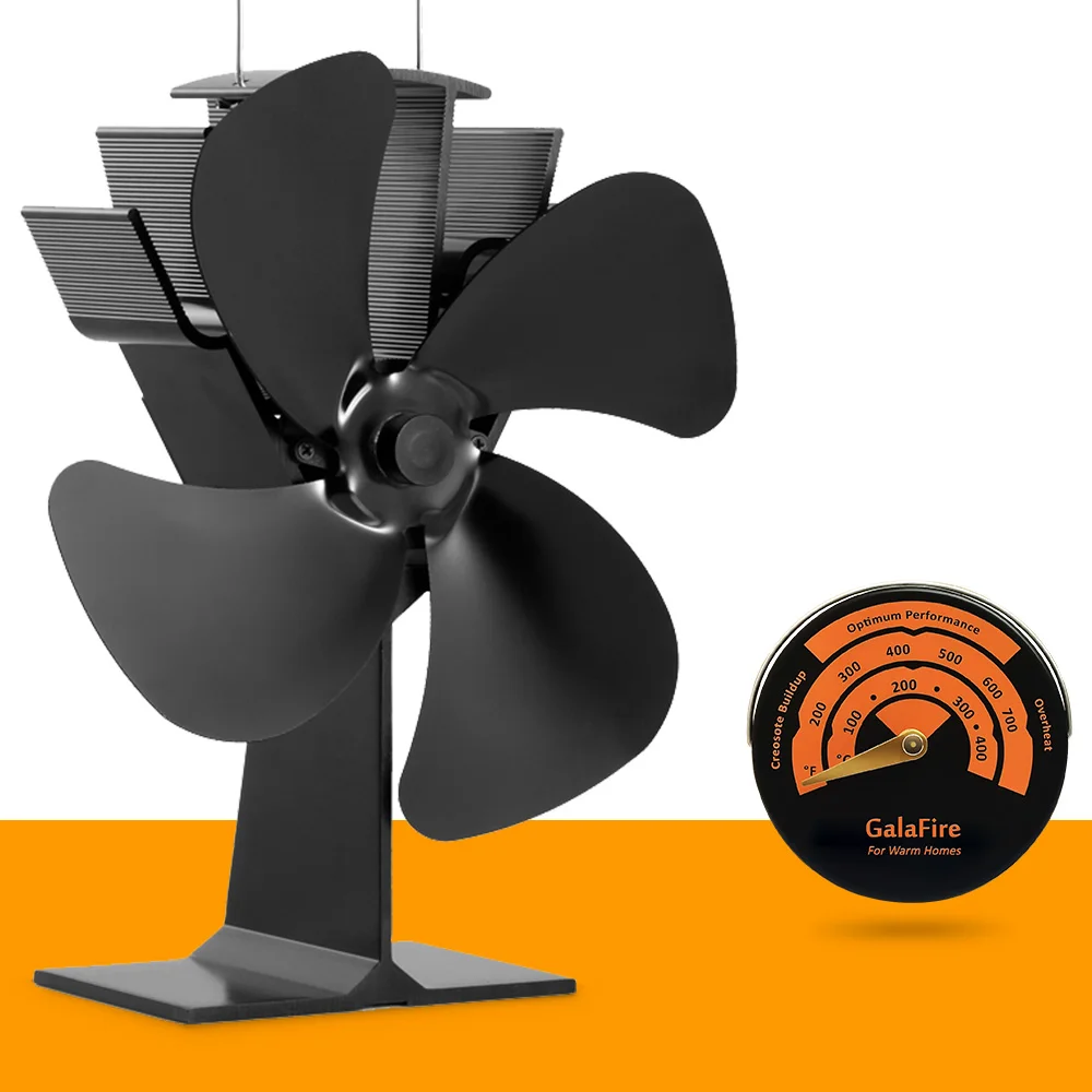 All DHL Fast Shipping 2PCS Heat Powered Stove Fan Popular Fireside Accessory