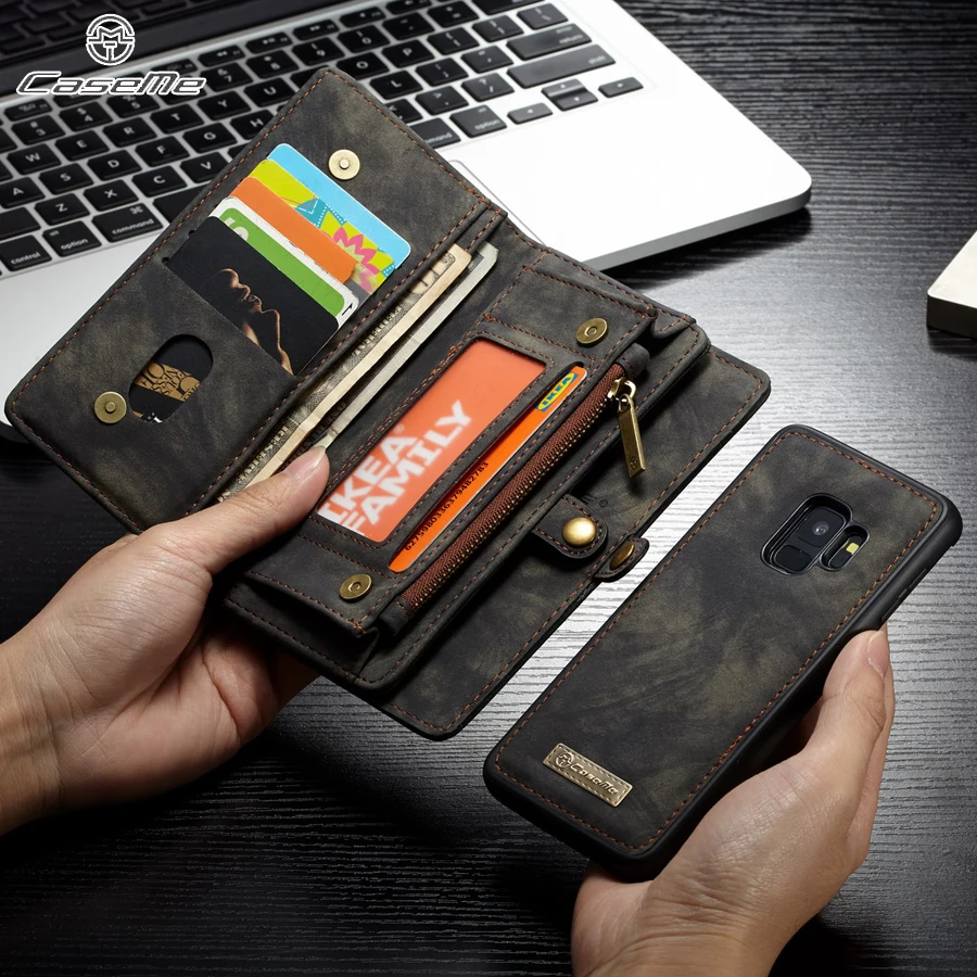 

High quality Phone Cases For Fundas Samsung Galaxy S9 / S9 Plus case Luxury Multi-functional Wallet Leather Magnet back cover