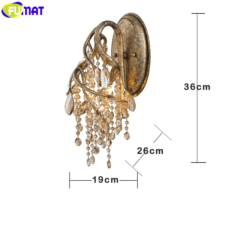 803 FUMAT Cognac Crystal K9 Gold Silver Frame Particularly Shape Wall Light Mirror Lamp G9LED Loft American Art Lamps Fixture