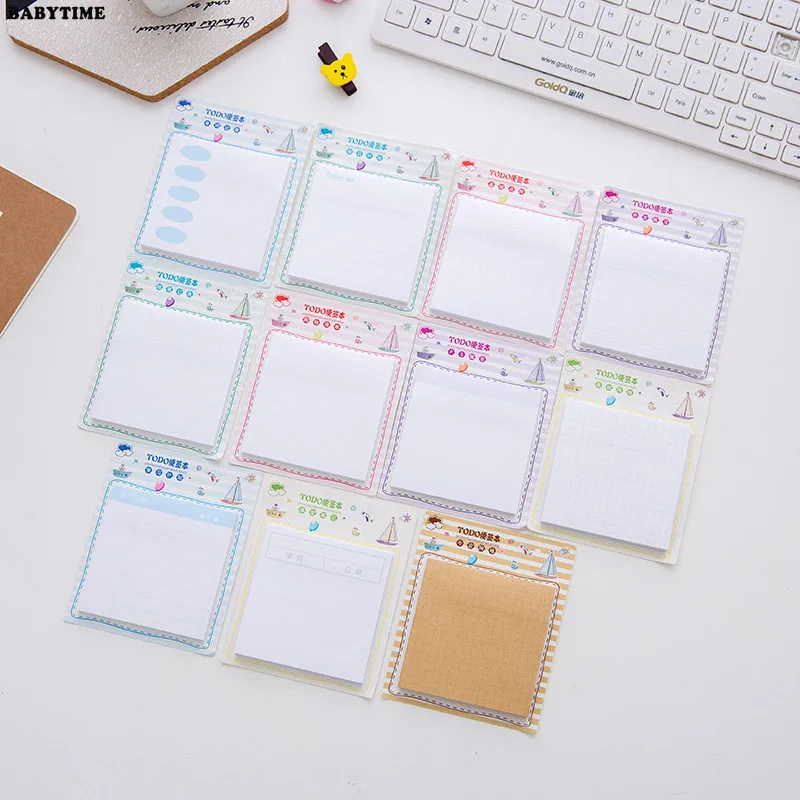 50 Pages Grid Printing Color Stripes Memo Pads Horizontal Line Notes
