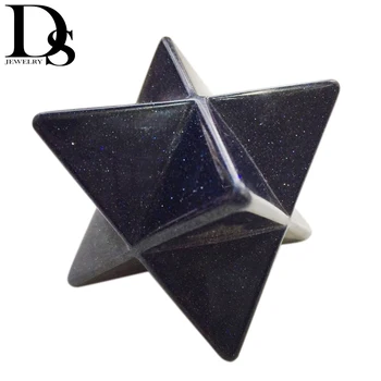 

40mm Natural Blue Sandstone Merkaba Star Quartz Crystal Merkaba Pendulum Chakra Healing Crystal Stones And Minerals