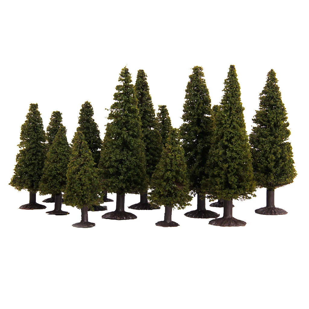 

Boxed 15pcs Multi Scale Cedar Model Trees Train Railway Diorama Scenery Layout Accessories HO N Z Scale
