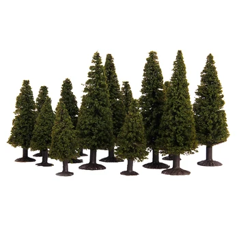 

Boxed 15pcs Multi Scale Cedar Model Trees Train Railway Diorama Scenery Layout Accessories HO N Z Scale