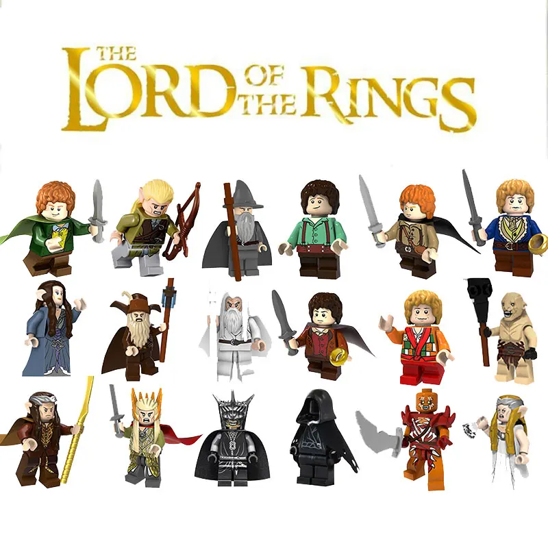

The Lord of the Rings Figure Hobbit Blocks Gandalf Galadriel Eowyn Sauron Compatible Playmobil Building Blocks Toys for Children